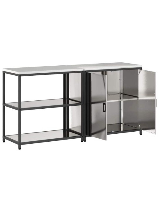 Virtuves glabāšanas komplekts 2 pcs sudrabs 180 x 50 x 92 cm