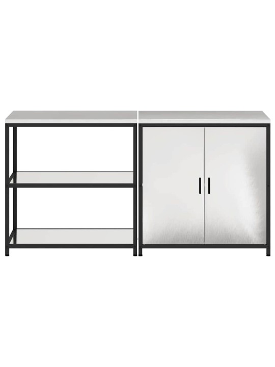 Virtuves glabāšanas komplekts 2 pcs sudrabs 180 x 50 x 92 cm