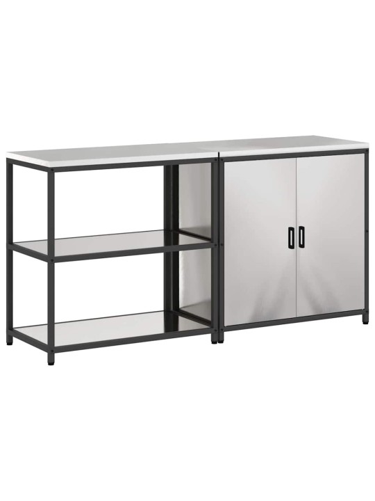 Virtuves glabāšanas komplekts 2 pcs sudrabs 180 x 50 x 92 cm