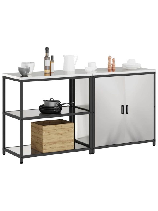 Virtuves glabāšanas komplekts 2 pcs sudrabs 180 x 50 x 92 cm