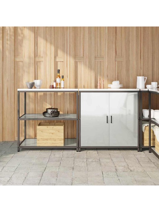 Virtuves glabāšanas komplekts 2 pcs sudrabs 180 x 50 x 92 cm