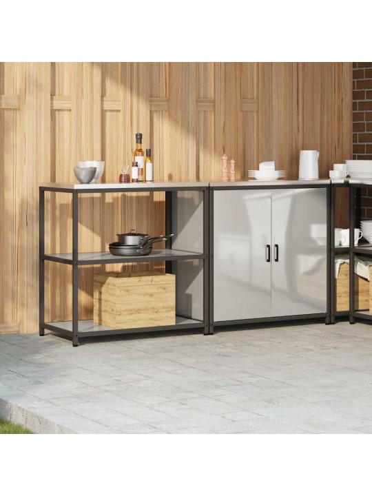Virtuves glabāšanas komplekts 2 pcs sudrabs 180 x 50 x 92 cm