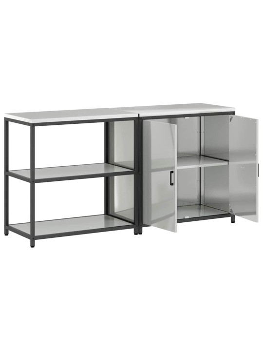 Virtuves glabāšanas komplekts 2 pcs sudrabs 180 x 50 x 92 cm