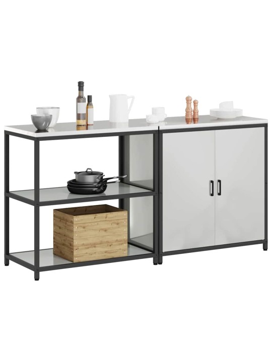 Virtuves glabāšanas komplekts 2 pcs sudrabs 180 x 50 x 92 cm
