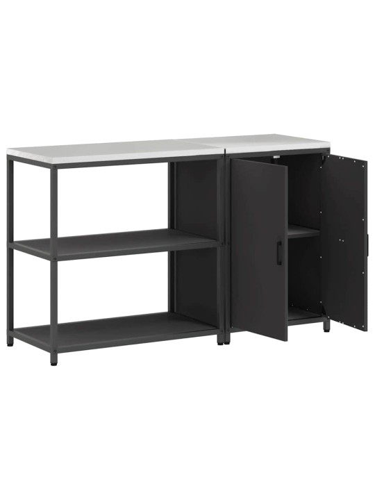 Virtuves glabāšanas komplekts 2 pcs melna 150 x 50 x 92 cm