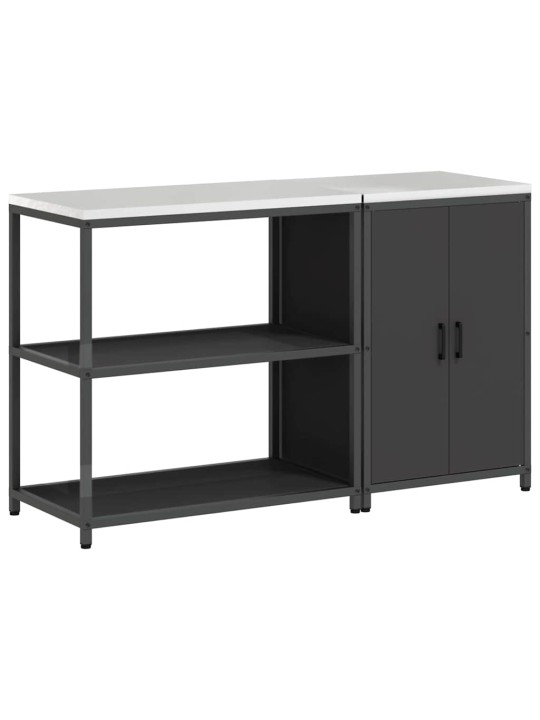 Virtuves glabāšanas komplekts 2 pcs melna 150 x 50 x 92 cm