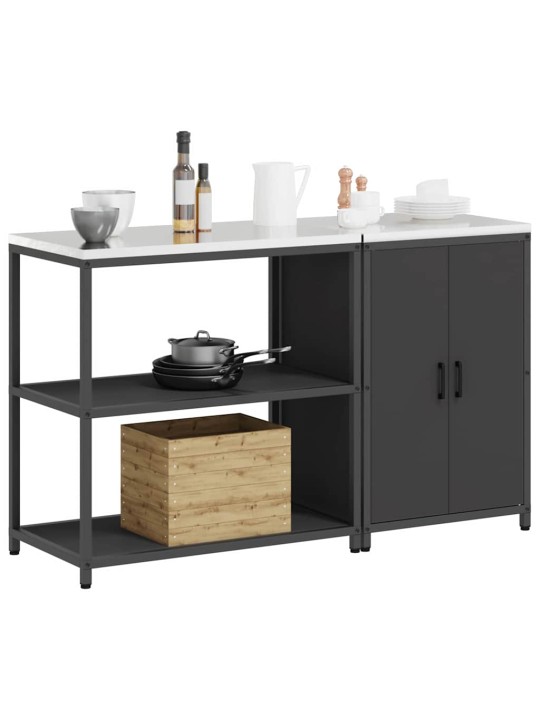 Virtuves glabāšanas komplekts 2 pcs melna 150 x 50 x 92 cm