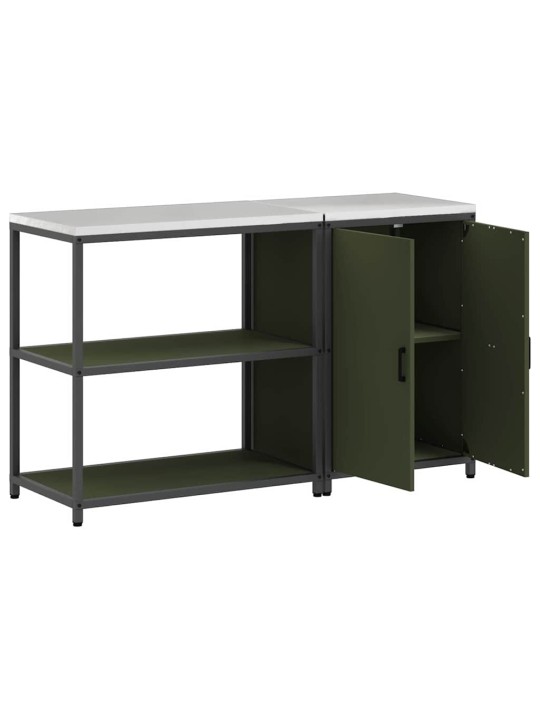 Virtuves glabāšanas komplekts 2 pcs olīvu zaļš 150 x 50 x 92 cm