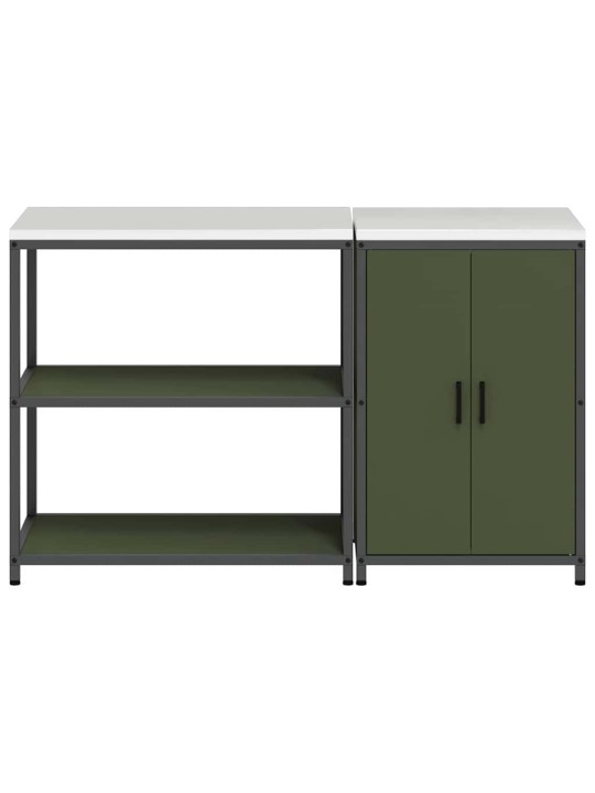 Virtuves glabāšanas komplekts 2 pcs olīvu zaļš 150 x 50 x 92 cm