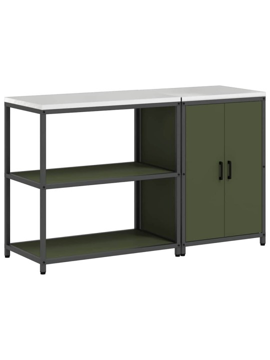 Virtuves glabāšanas komplekts 2 pcs olīvu zaļš 150 x 50 x 92 cm