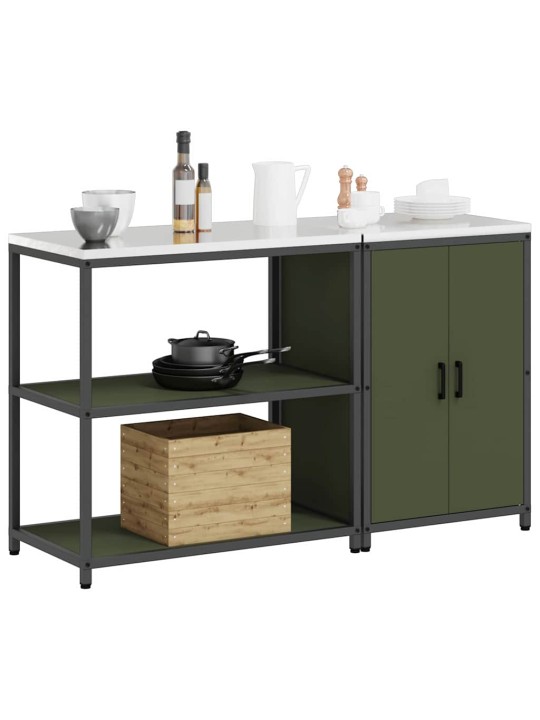Virtuves glabāšanas komplekts 2 pcs olīvu zaļš 150 x 50 x 92 cm