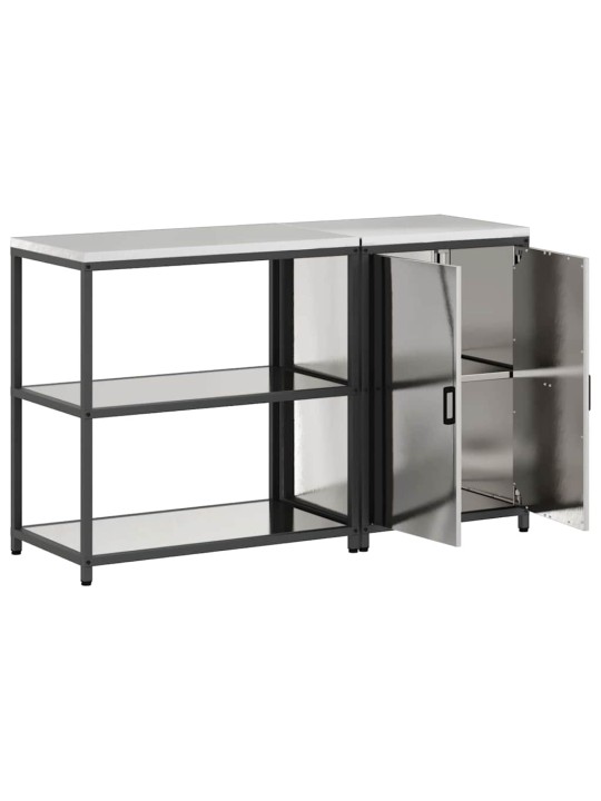 Virtuves glabāšanas komplekts 2 pcs sudrabs 150 x 50 x 92 cm