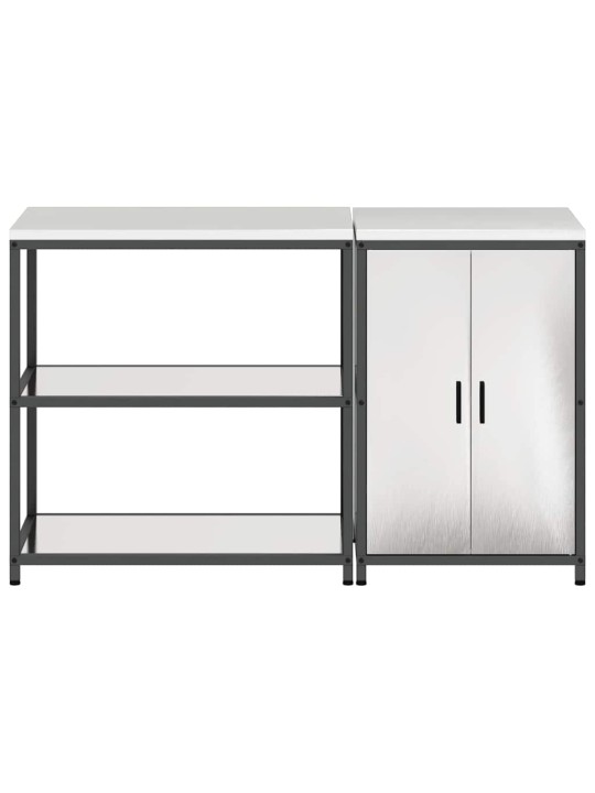 Virtuves glabāšanas komplekts 2 pcs sudrabs 150 x 50 x 92 cm