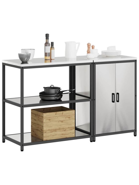 Virtuves glabāšanas komplekts 2 pcs sudrabs 150 x 50 x 92 cm