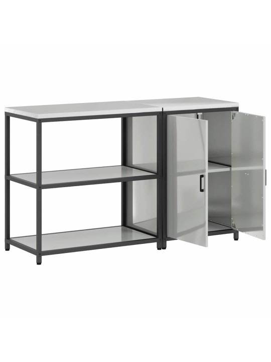 Virtuves glabāšanas komplekts 2 pcs sudrabs 150 x 50 x 92 cm
