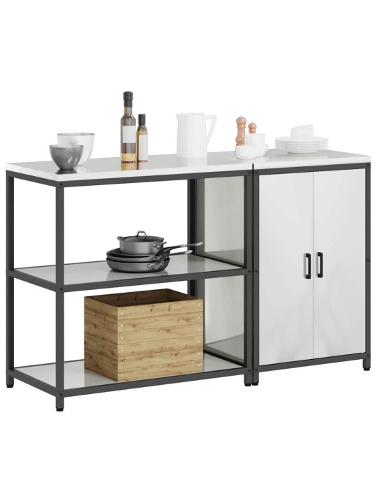 Virtuves glabāšanas komplekts 2 pcs sudrabs 150 x 50 x 92 cm