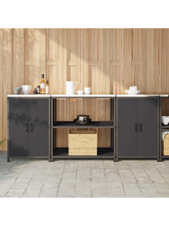 Virtuves glabāšanas komplekts 3 pcs melna 210 x 50 x 92 cm