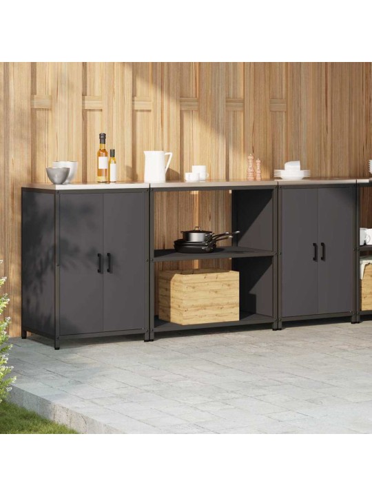 Virtuves glabāšanas komplekts 3 pcs melna 210 x 50 x 92 cm