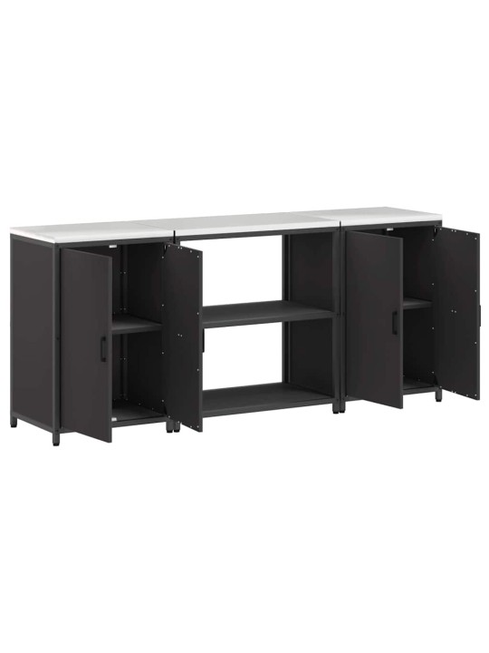 Virtuves glabāšanas komplekts 3 pcs melna 210 x 50 x 92 cm