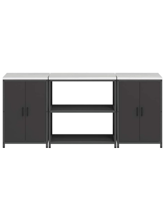 Virtuves glabāšanas komplekts 3 pcs melna 210 x 50 x 92 cm