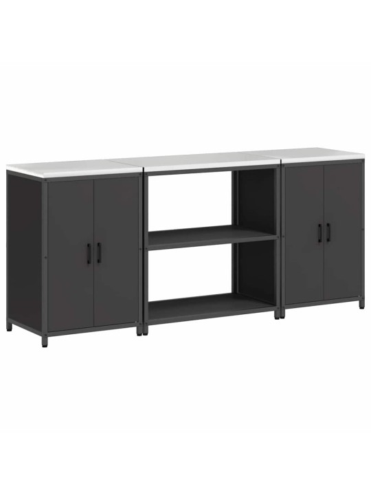 Virtuves glabāšanas komplekts 3 pcs melna 210 x 50 x 92 cm