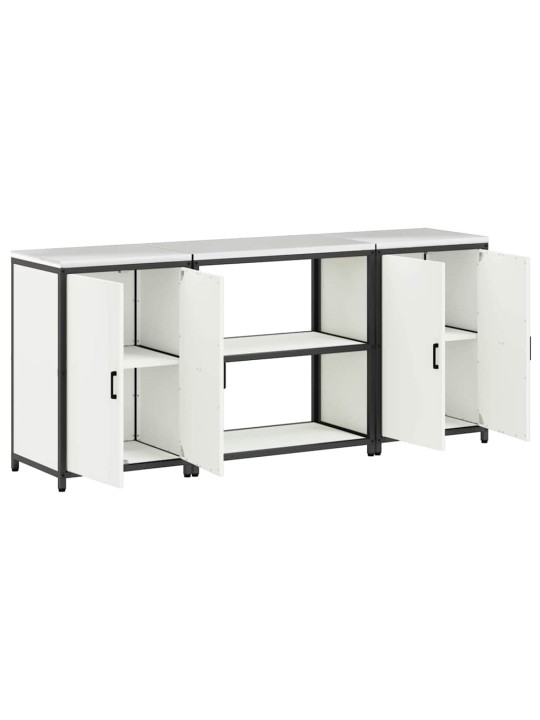 Virtuves glabāšanas komplekts 3 pcs balta 210 x 50 x 92 cm