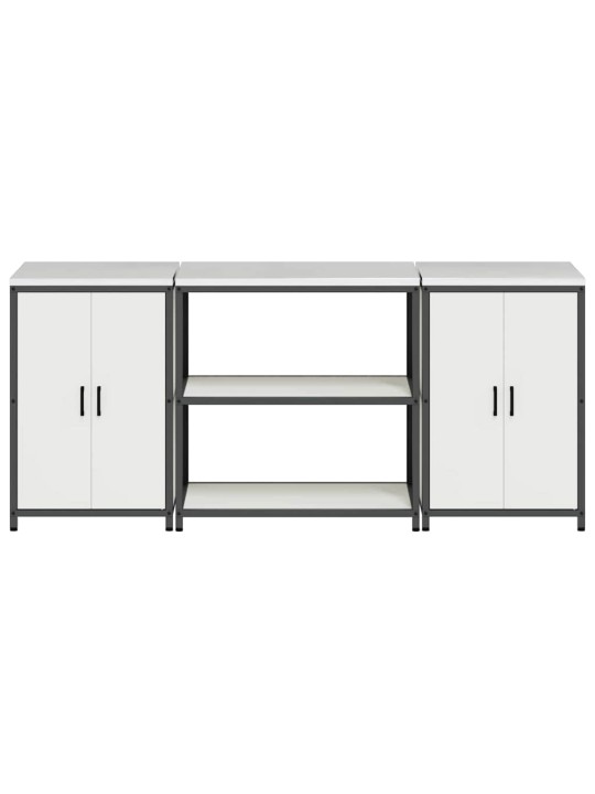 Virtuves glabāšanas komplekts 3 pcs balta 210 x 50 x 92 cm