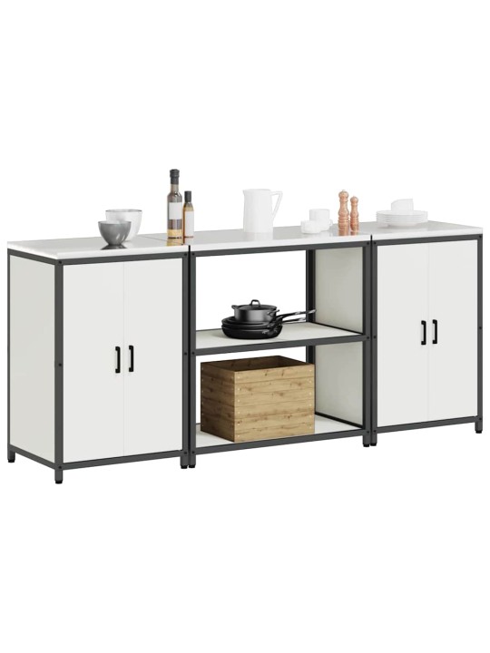Virtuves glabāšanas komplekts 3 pcs balta 210 x 50 x 92 cm