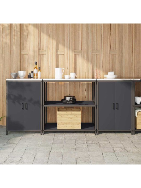 Virtuves glabāšanas komplekts 3 pcs antracīta 210 x 50 x 92 cm