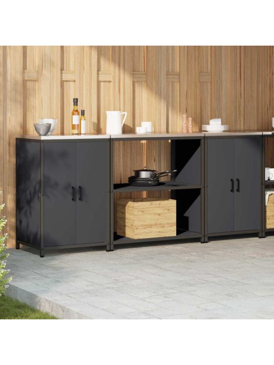 Virtuves glabāšanas komplekts 3 pcs antracīta 210 x 50 x 92 cm