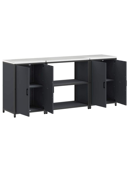 Virtuves glabāšanas komplekts 3 pcs antracīta 210 x 50 x 92 cm