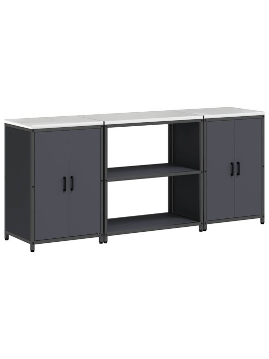 Virtuves glabāšanas komplekts 3 pcs antracīta 210 x 50 x 92 cm
