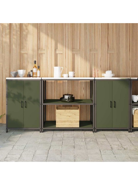 Virtuves glabāšanas komplekts 3 pcs olīvu zaļš 210 x 50 x 92 cm