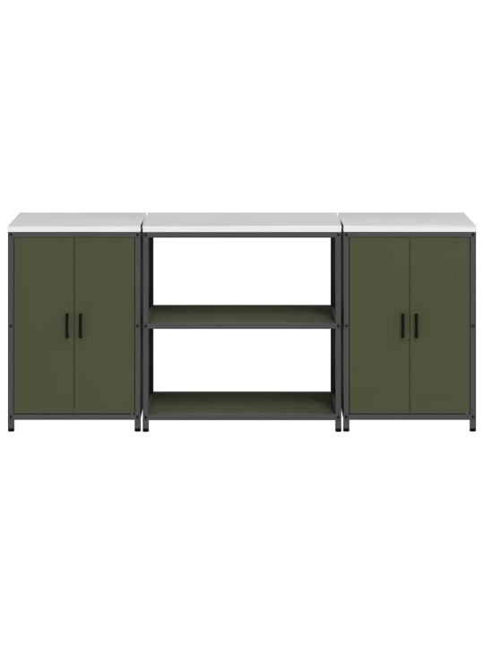 Virtuves glabāšanas komplekts 3 pcs olīvu zaļš 210 x 50 x 92 cm