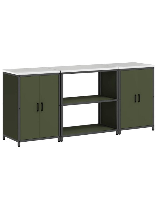 Virtuves glabāšanas komplekts 3 pcs olīvu zaļš 210 x 50 x 92 cm