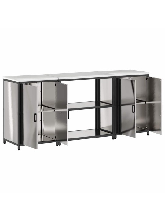Virtuves glabāšanas komplekts 3 pcs sudrabs 210 x 50 x 92 cm