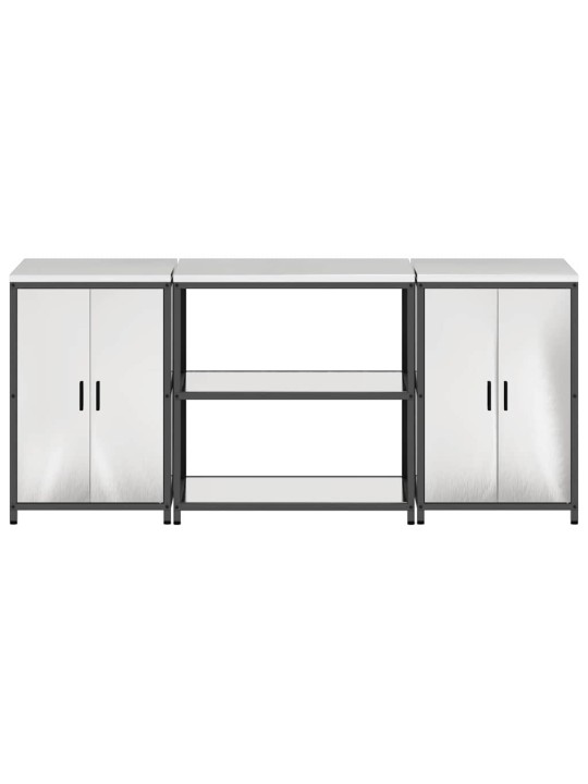 Virtuves glabāšanas komplekts 3 pcs sudrabs 210 x 50 x 92 cm