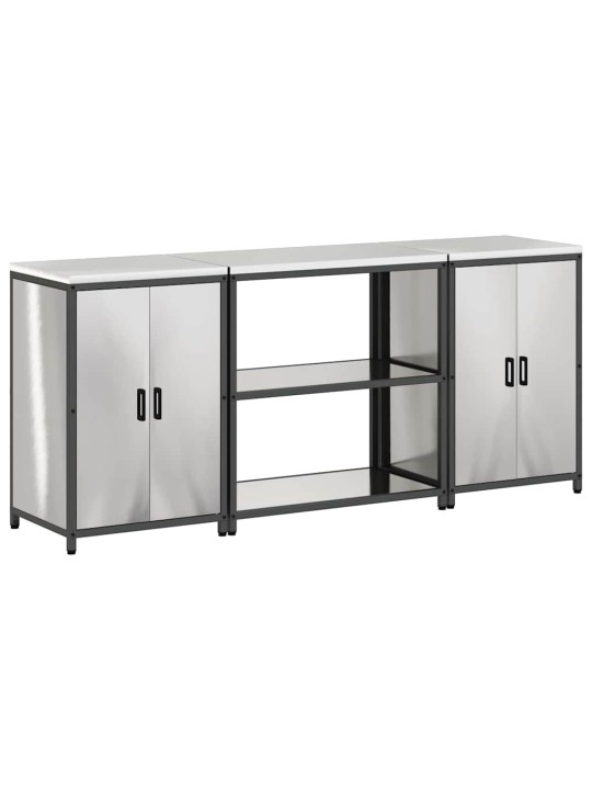 Virtuves glabāšanas komplekts 3 pcs sudrabs 210 x 50 x 92 cm