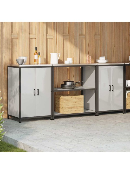 Virtuves glabāšanas komplekts 3 pcs sudrabs 210 x 50 x 92 cm