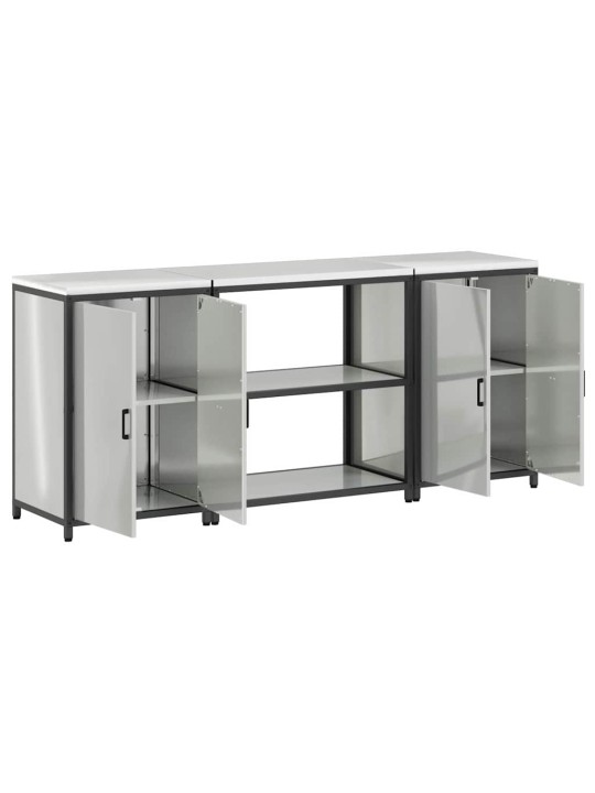 Virtuves glabāšanas komplekts 3 pcs sudrabs 210 x 50 x 92 cm