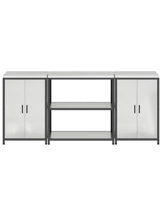 Virtuves glabāšanas komplekts 3 pcs sudrabs 210 x 50 x 92 cm