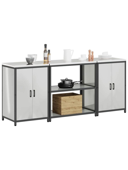 Virtuves glabāšanas komplekts 3 pcs sudrabs 210 x 50 x 92 cm