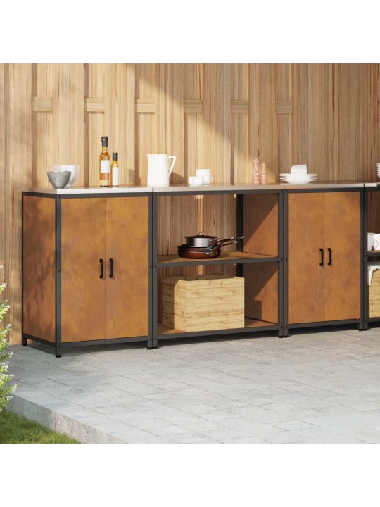 Virtuves glabāšanas komplekts 3 pcs rūsa 210 x 50 x 92 cm