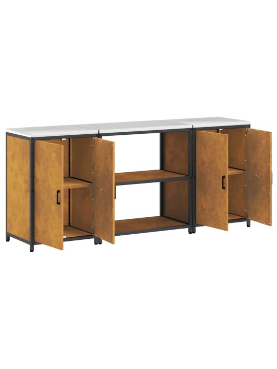 Virtuves glabāšanas komplekts 3 pcs rūsa 210 x 50 x 92 cm
