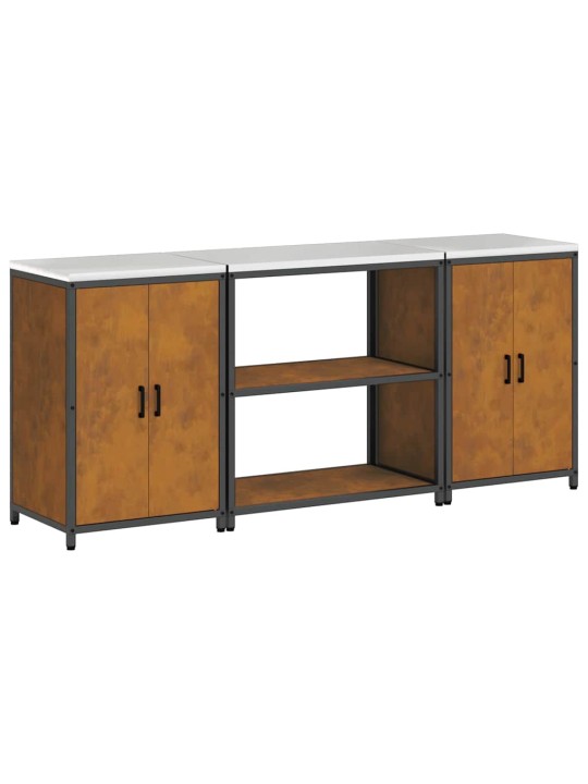 Virtuves glabāšanas komplekts 3 pcs rūsa 210 x 50 x 92 cm