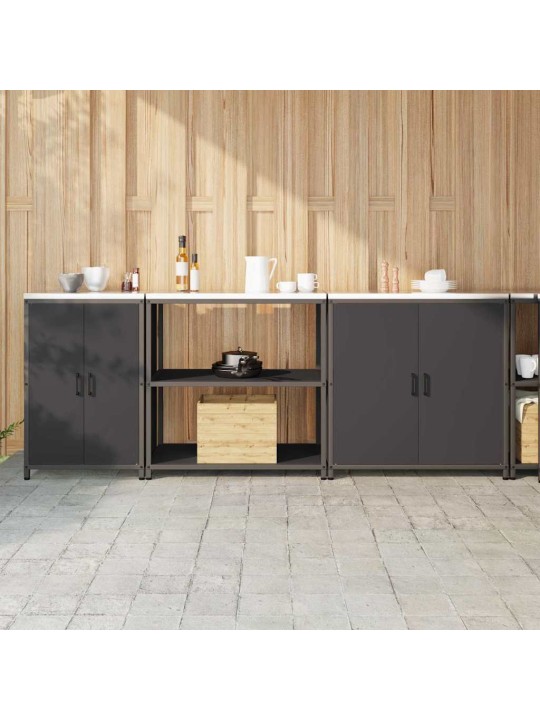 Virtuves glabāšanas komplekts 3 pcs melna 240 x 50 x 92 cm