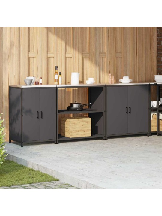 Virtuves glabāšanas komplekts 3 pcs melna 240 x 50 x 92 cm