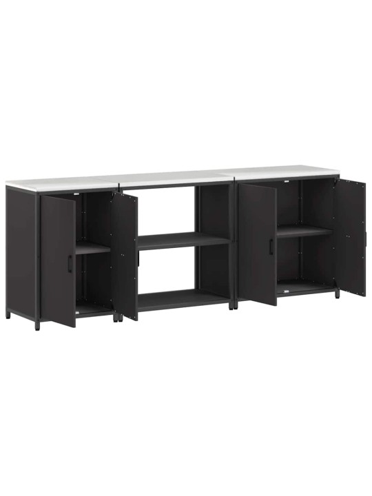 Virtuves glabāšanas komplekts 3 pcs melna 240 x 50 x 92 cm