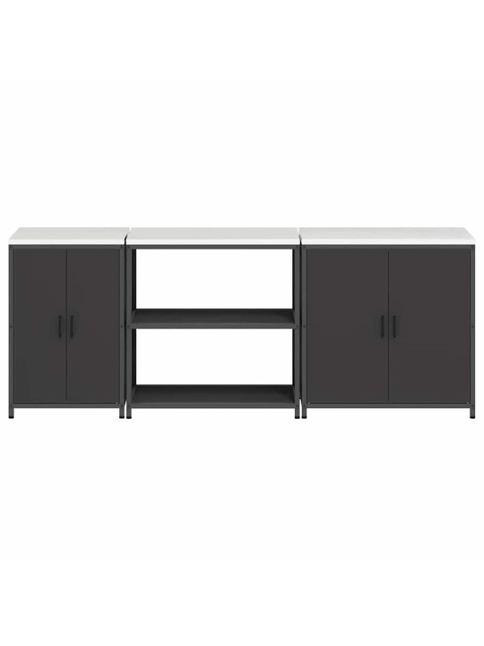 Virtuves glabāšanas komplekts 3 pcs melna 240 x 50 x 92 cm