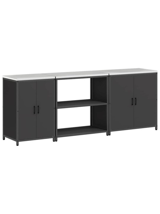 Virtuves glabāšanas komplekts 3 pcs melna 240 x 50 x 92 cm